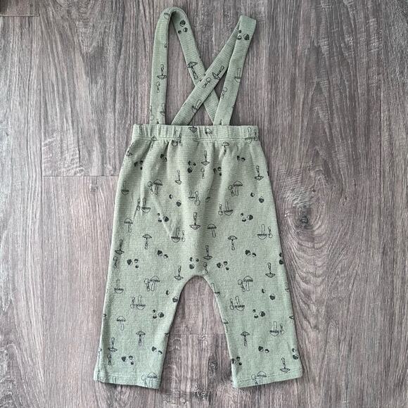 Grayson Collective Boys 2 Pc Outfit 12M Blue Ribbed Bodysuit Green Mushroom Set - Picture 5 of 11